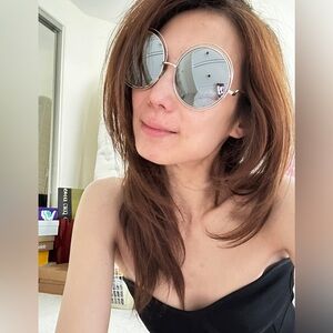 Silver MIRROR glasses, Reflective Round Sunglasses